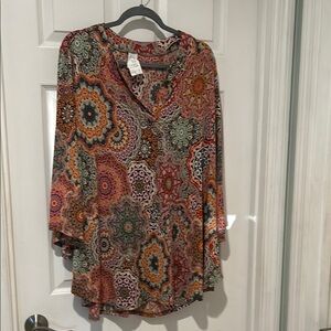 Multicolor Bohemian Print Women's Top